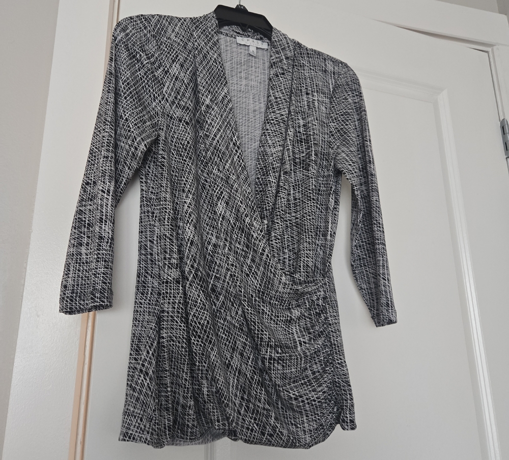 Chico's Black and White Textured Blazer